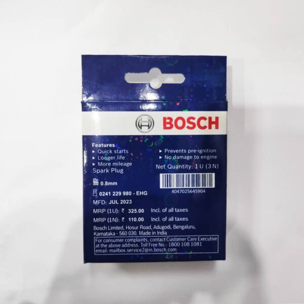 Bosch Spark Plug Maruti Suzuki Carburetor Model Omni/ Esteem Set of 3 